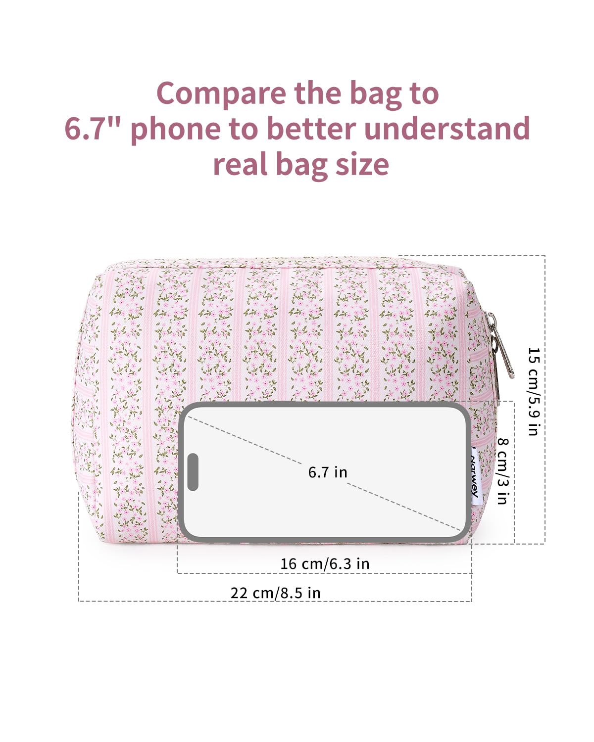 Narwey bag side view highlighting durable zipper and edge protection.