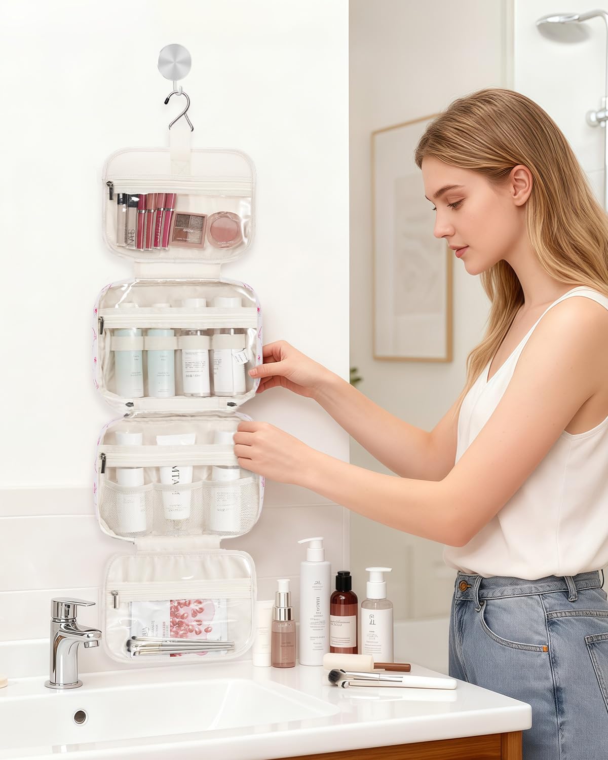 Narwey compact design stores travel-size items without bulk