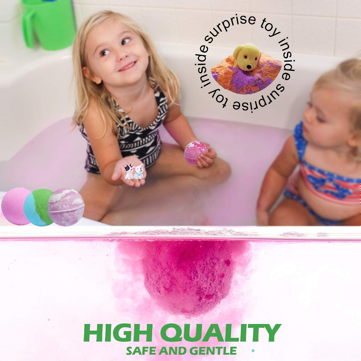 NASKY fruity scents fizzing bath bombs fill the tub with playful fragrance.