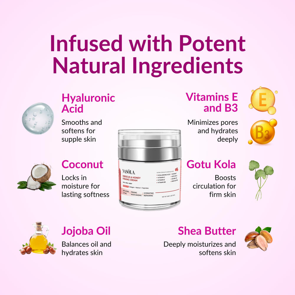 Nasola collagen-infused cream designed to reduce the look of fine lines