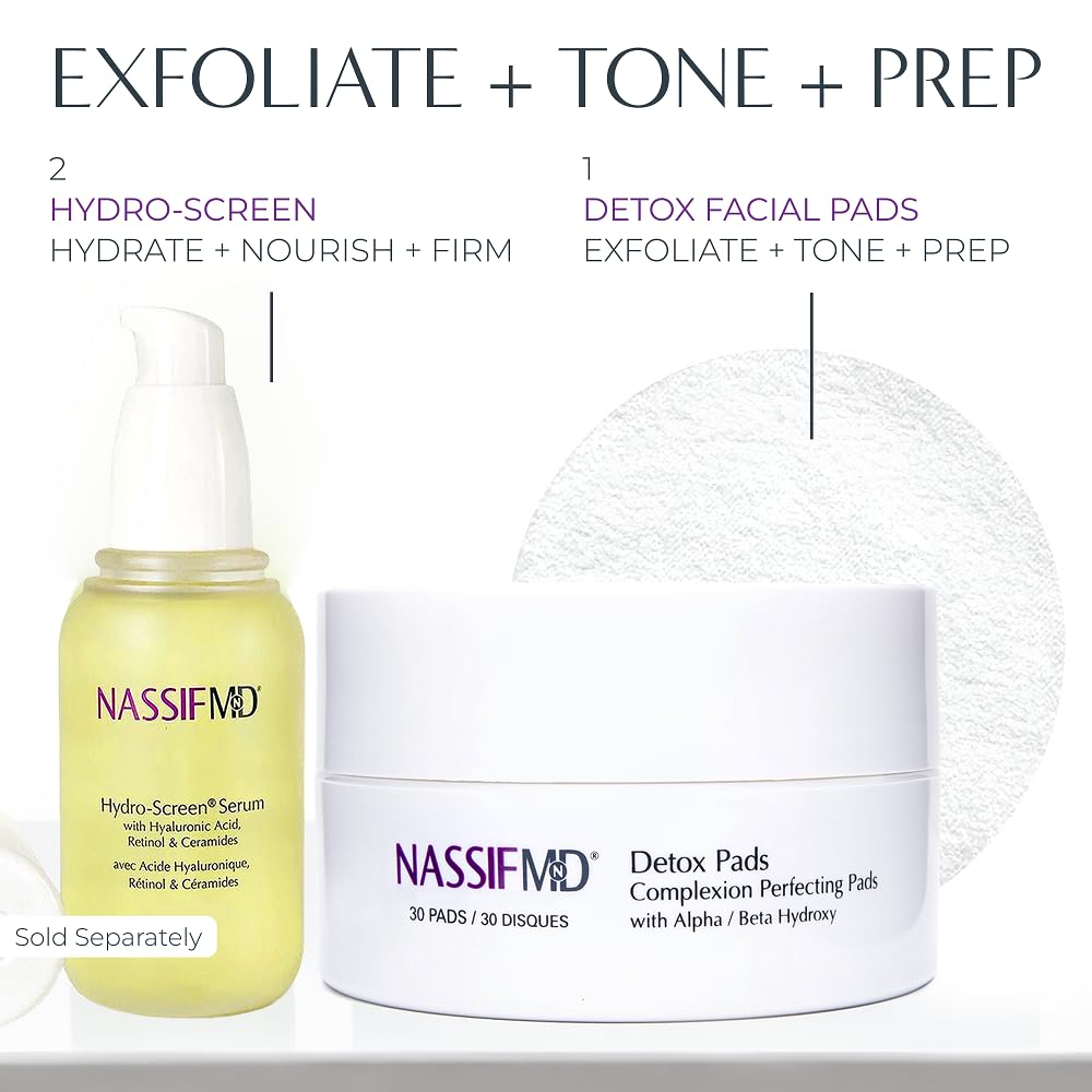 NassifMD Detox pad travel image suggests convenient quick exfoliation.