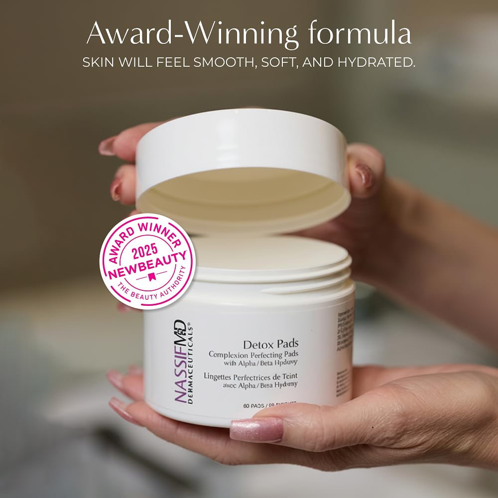 NassifMD Exfoliating Detox Pads application step for a refreshed complexion
