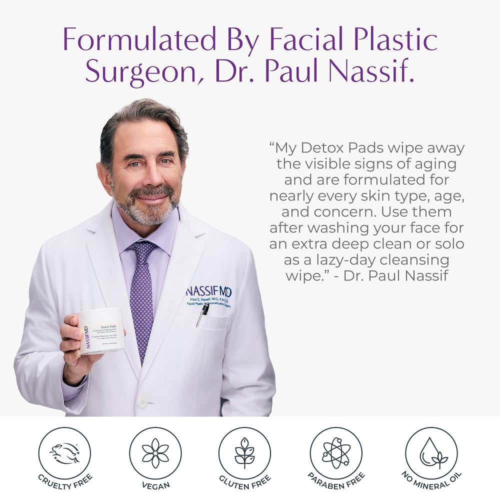 NassifMD Exfoliating Detox Pads glow shot revealing brighter-looking skin