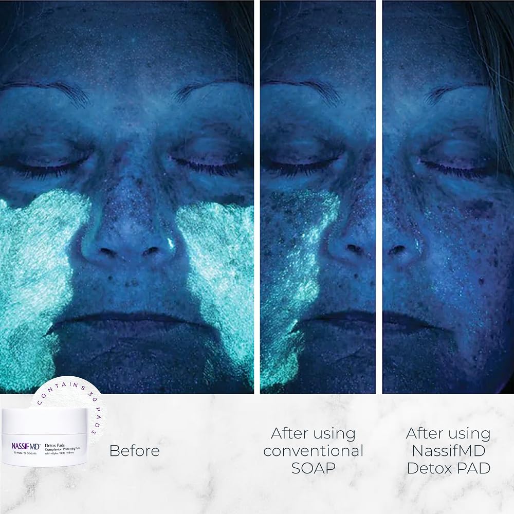 NassifMD Exfoliating Detox Pads close-up of texture with exfoliating particles