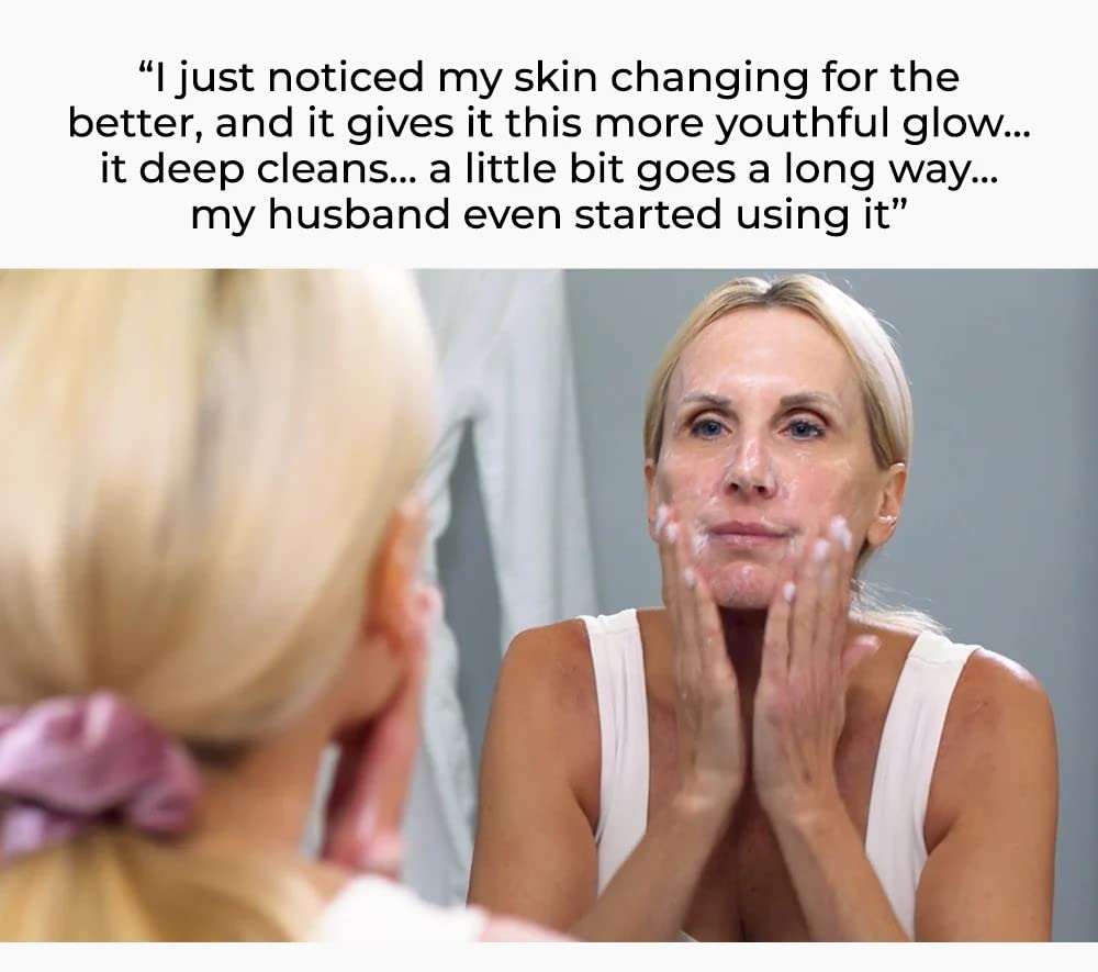 Rinsing NassifMD glycolic face wash reveals easy removal and soft finish.
