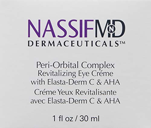 NassifMD peri-orbital cream application glide shows smooth texture for gentle massage.
