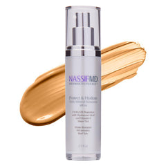 NassifMD Protect and Hydrate SPF44 bottle front view with universal tint and sun protection