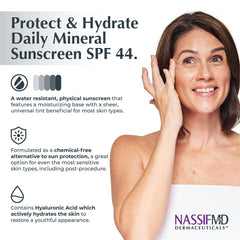 NassifMD Protect and Hydrate SPF44 bottle pump for easy daily application