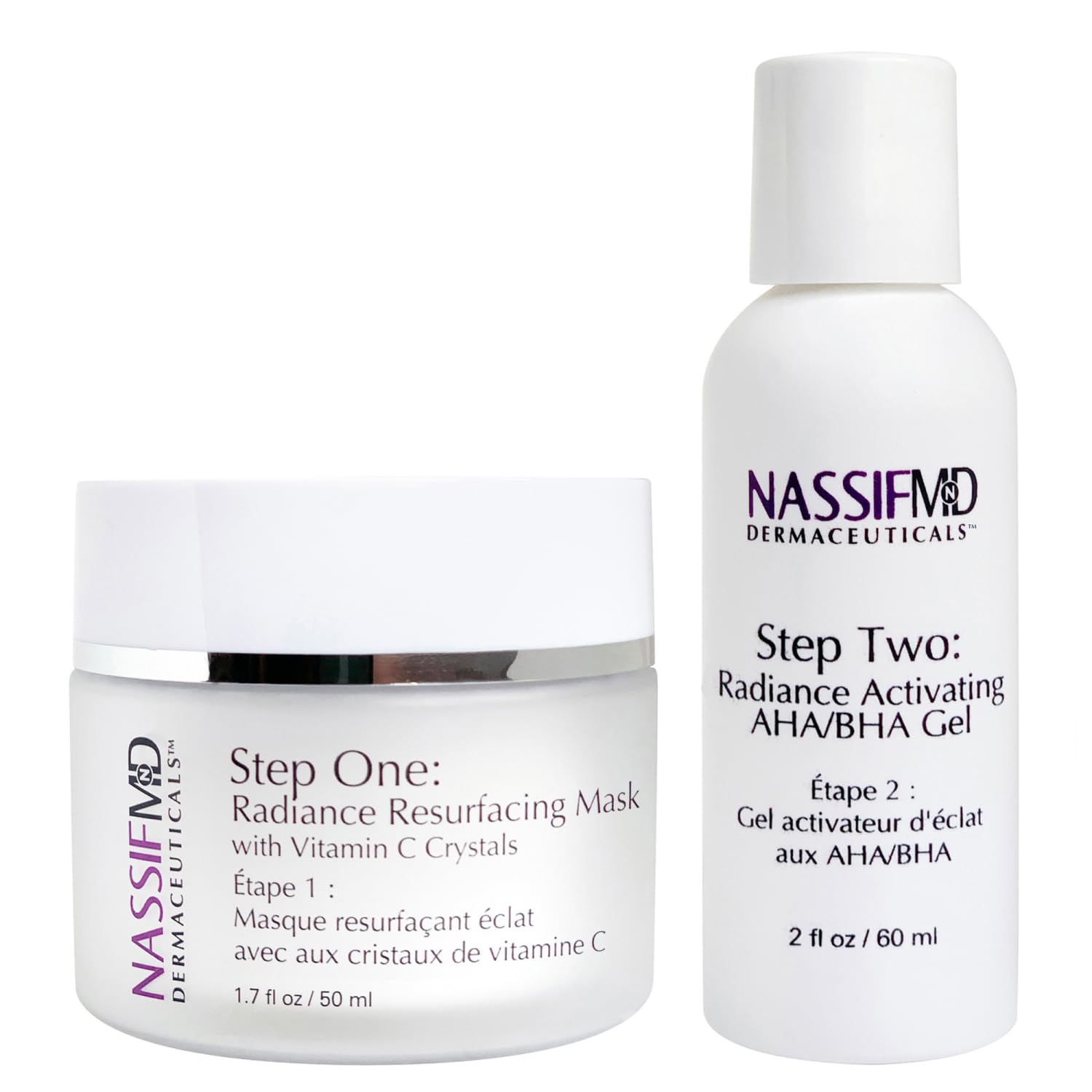 NassifMD Micro-Spa Vitamin C Skin Peel bottle for brightening and gentle exfoliation.