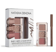Natasha Denona Baby I Need A Nude palette swatches Muse, Vague, Mesh for versatile nude looks.