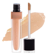 NATASHA MOOR Liquid Magic Concealer bottle swatch shows full coverage for dark circles.