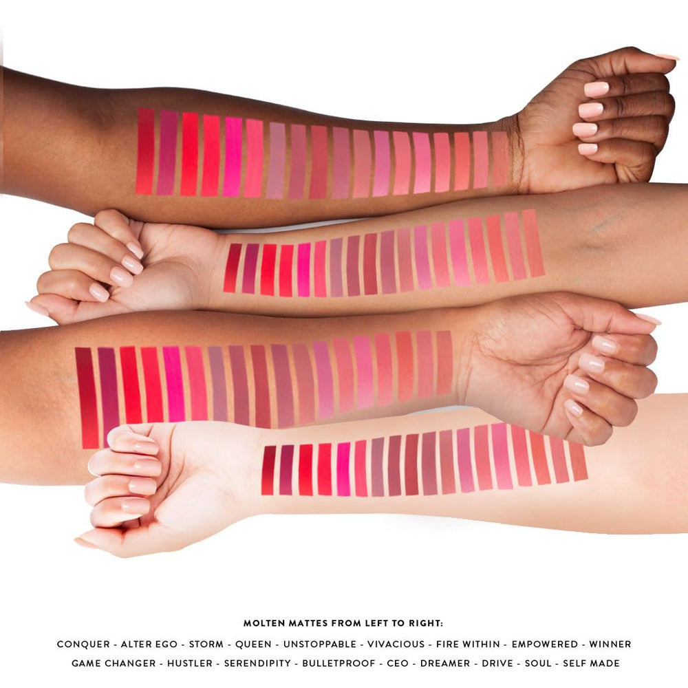 Waterproof-like resilience of Natasha Moor Molten Matte Lipstick during moisture exposure