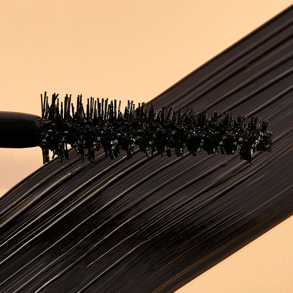 Natasha Moor Moor Power Mascara wand close-up reveals lengthening potential.