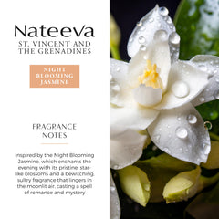 Nateeva St. Vincent Night Blooming Jasmine EDP spray in use for all-day fragrance.