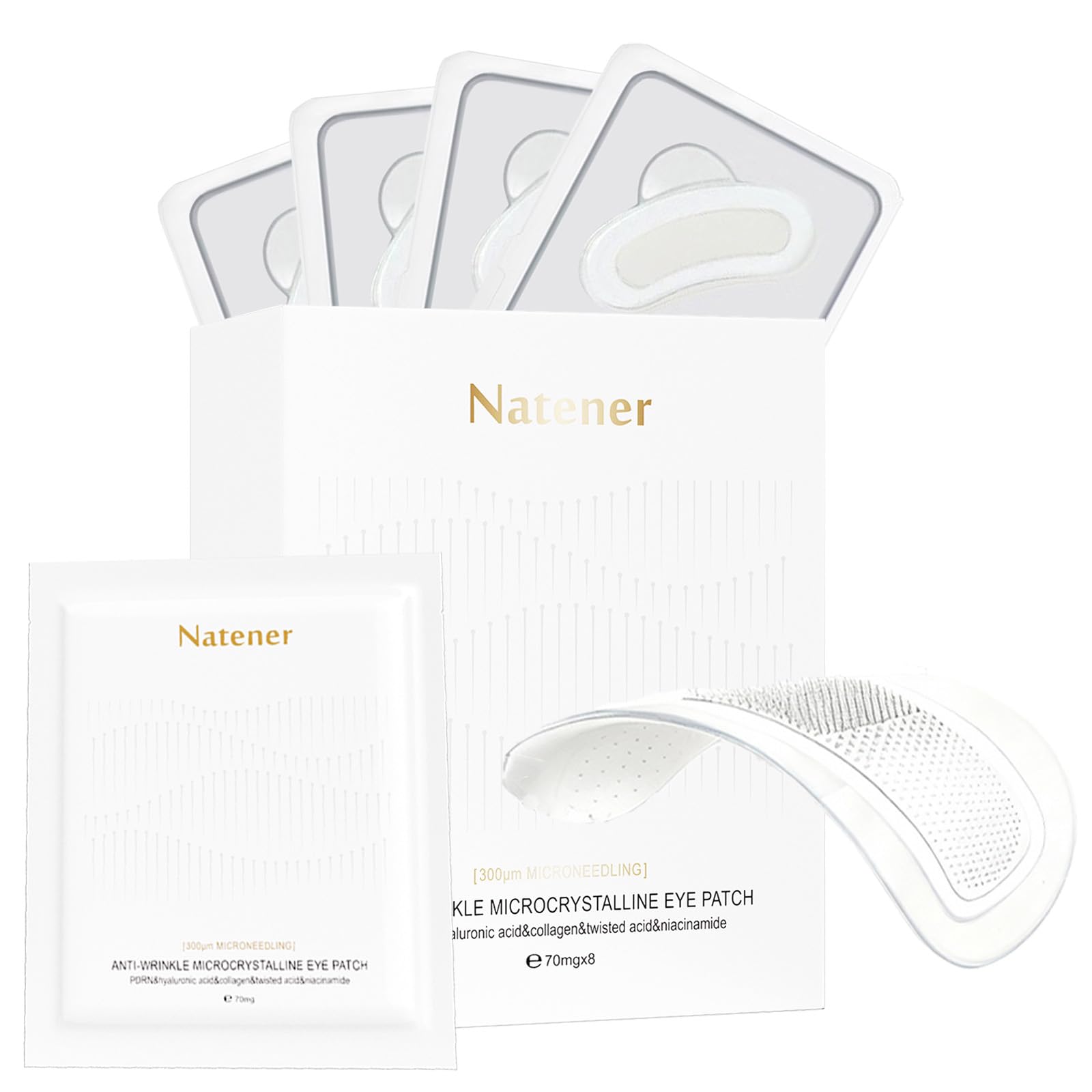 Natener PDRN eye patches pack front view for refreshed under-eye skin