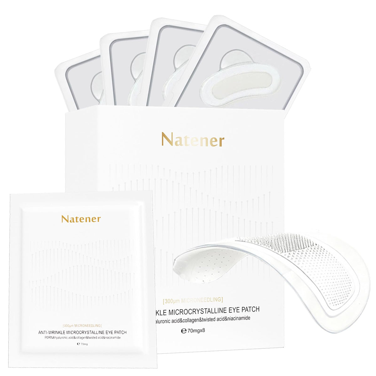 Natener PDRN eye patches pack front view for refreshed under-eye skin
