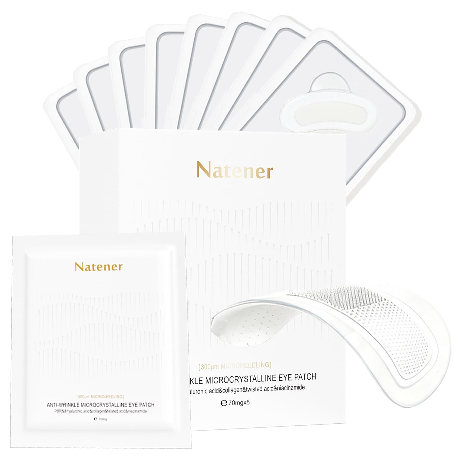 Natener eye patches packaging close-up for convenient at-home eye care.