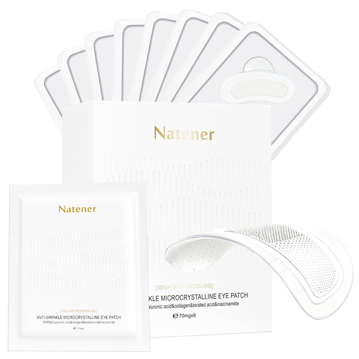 Natener eye patches packaging close-up for convenient at-home eye care.