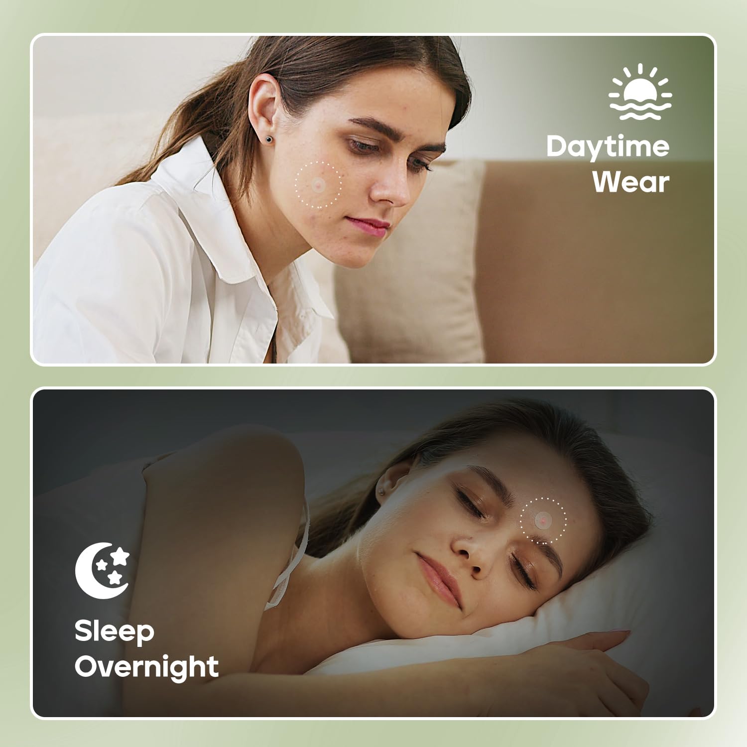 Naterido patch applied at night for discreet blemish care