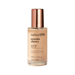 NATIVA SPA Acerola Cherry Renewing Body Oil bottle ready for use with silky hydration.