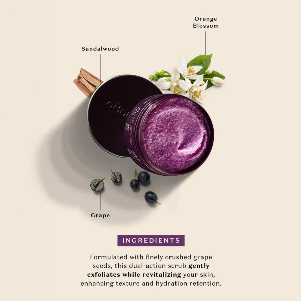NATIVA SPA Merlot Grape Body Scrub quinoa oil highlight adds nourishment.