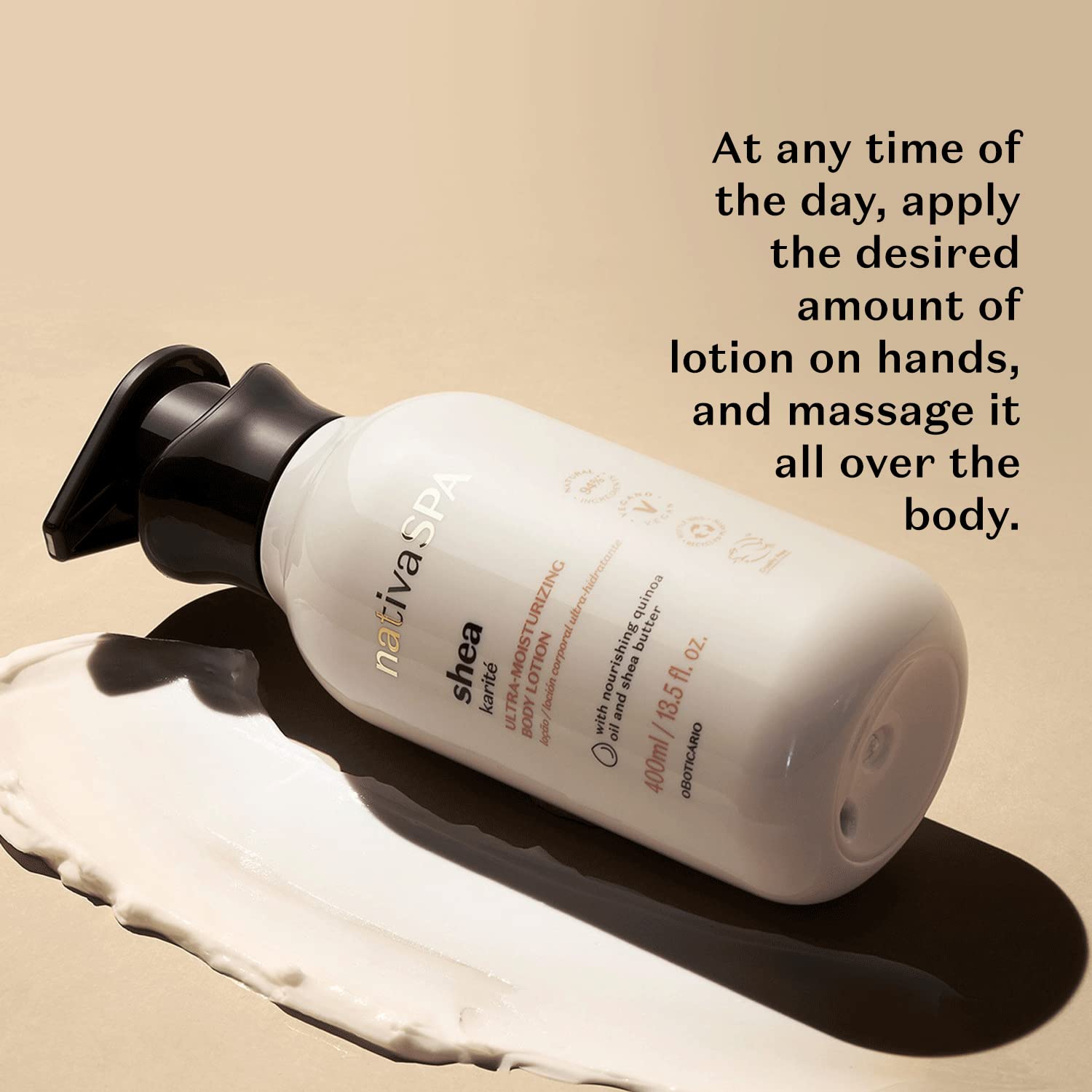 Nativa Spa fragrance microcapsules suggest extended scent throughout the day.