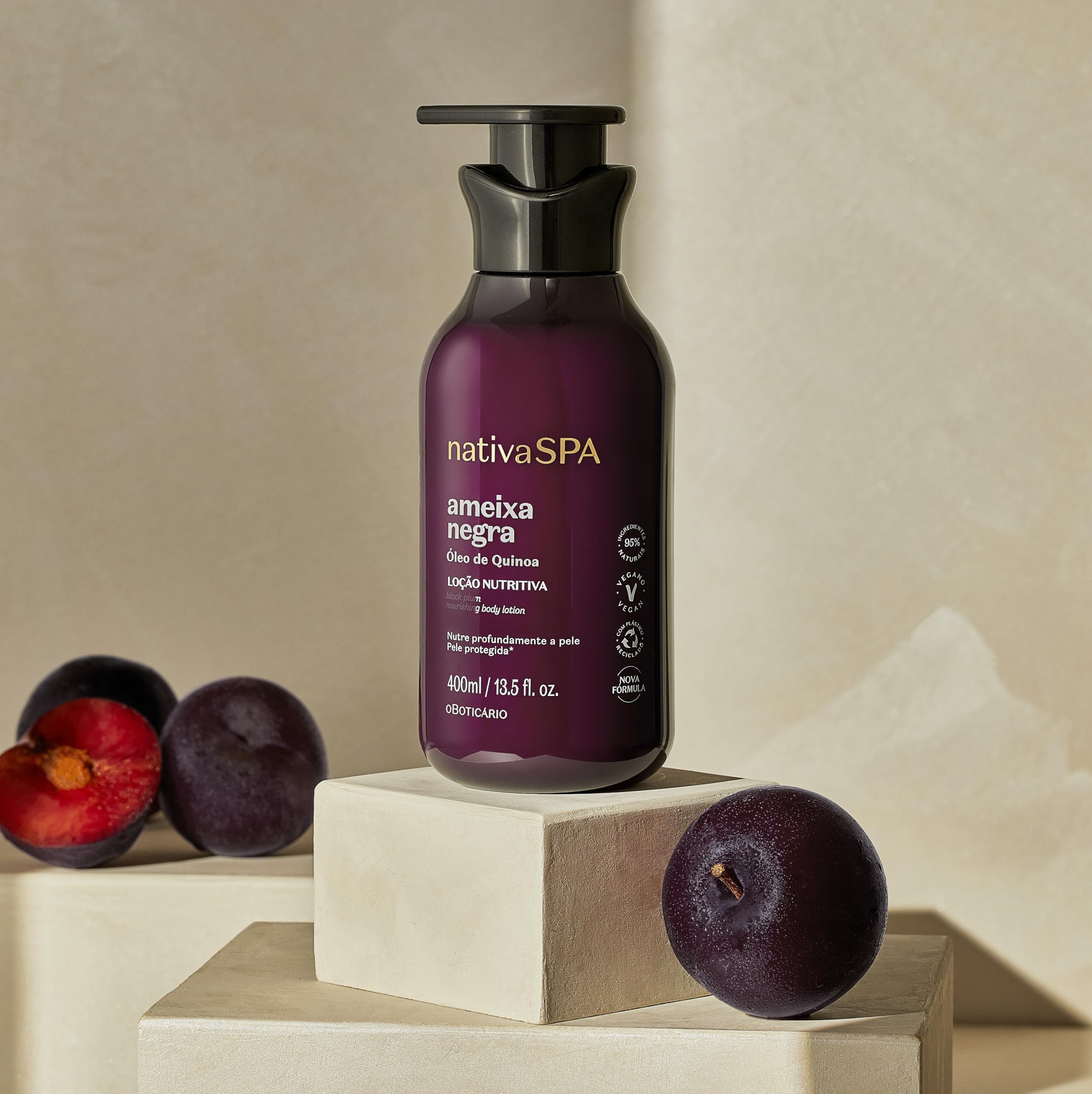 Nativa Spa Lotion bottle illustrates lightweight, quick-absorbing formula