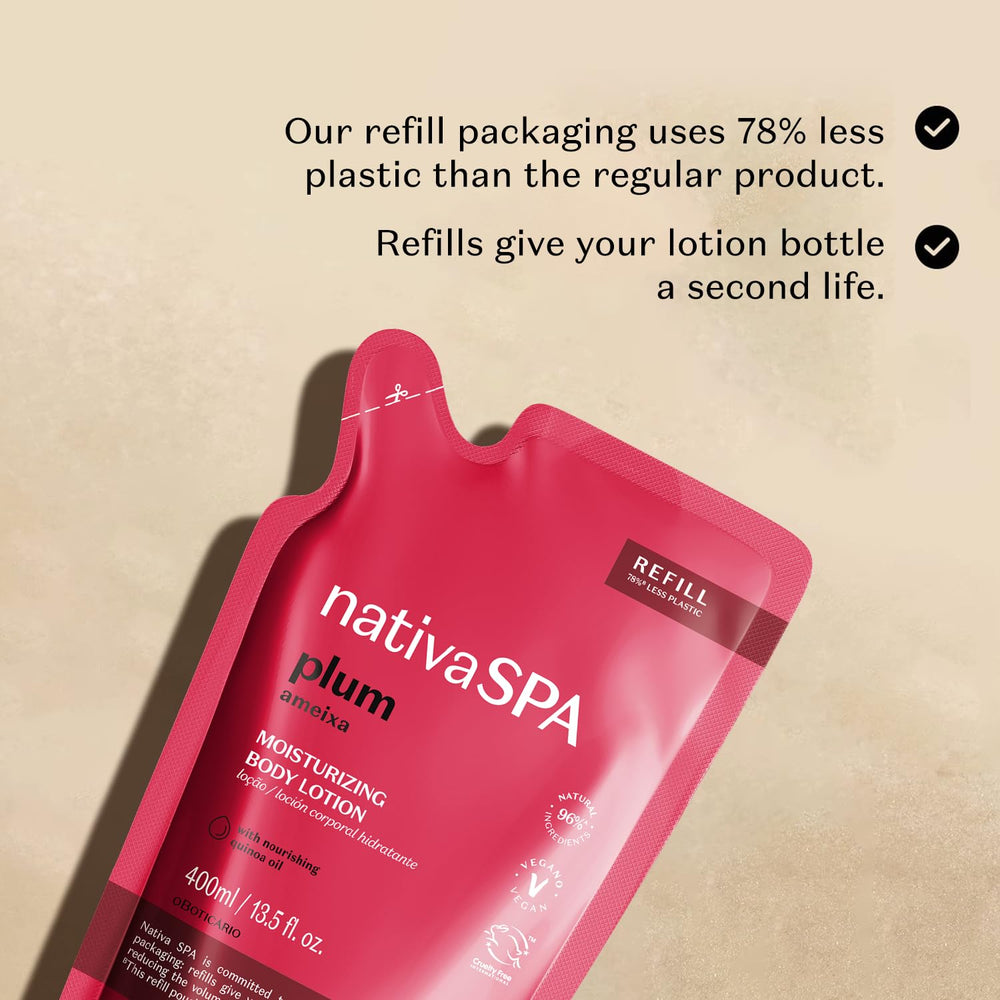 Fragrance notes of plum and peach in NATIVA SPA lotion.