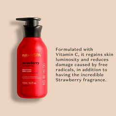 NATIVA SPA Ruby Strawberry lotion texture close-up shows smooth absorption.