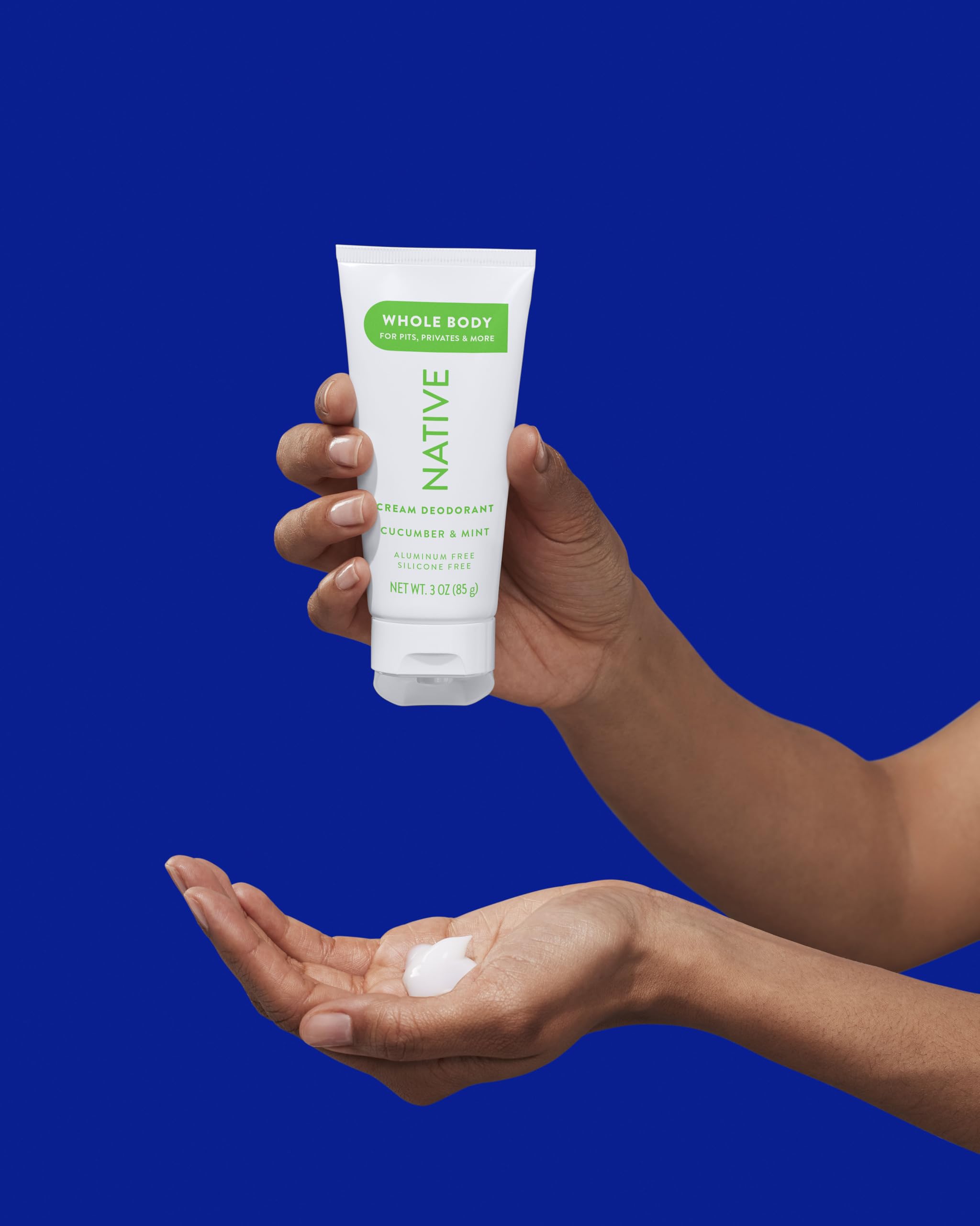 Native aluminum-free deodorant cream packaging highlights clean ingredients.