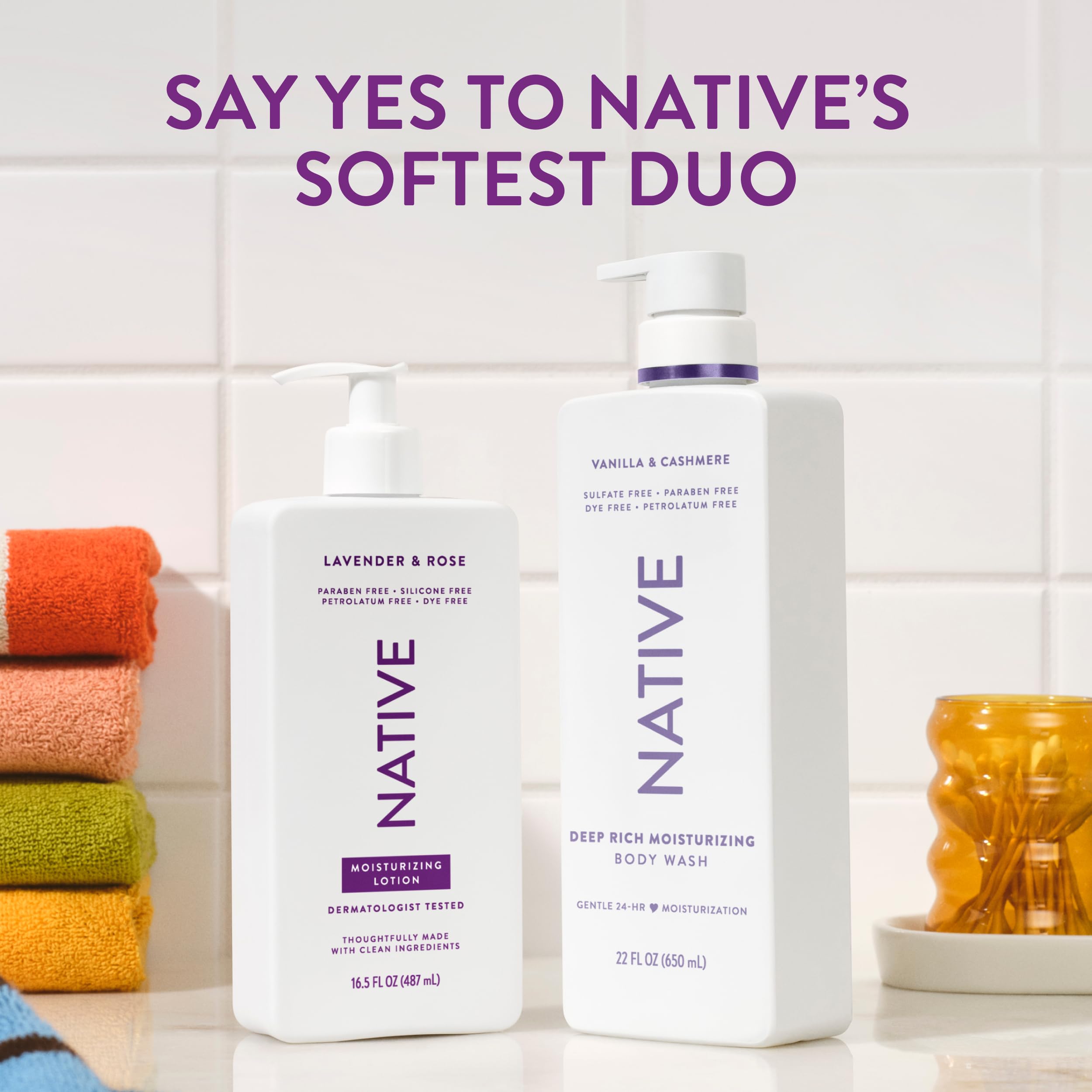 Native Body Lotion display in store shows the full-size 16.5 oz bottle.
