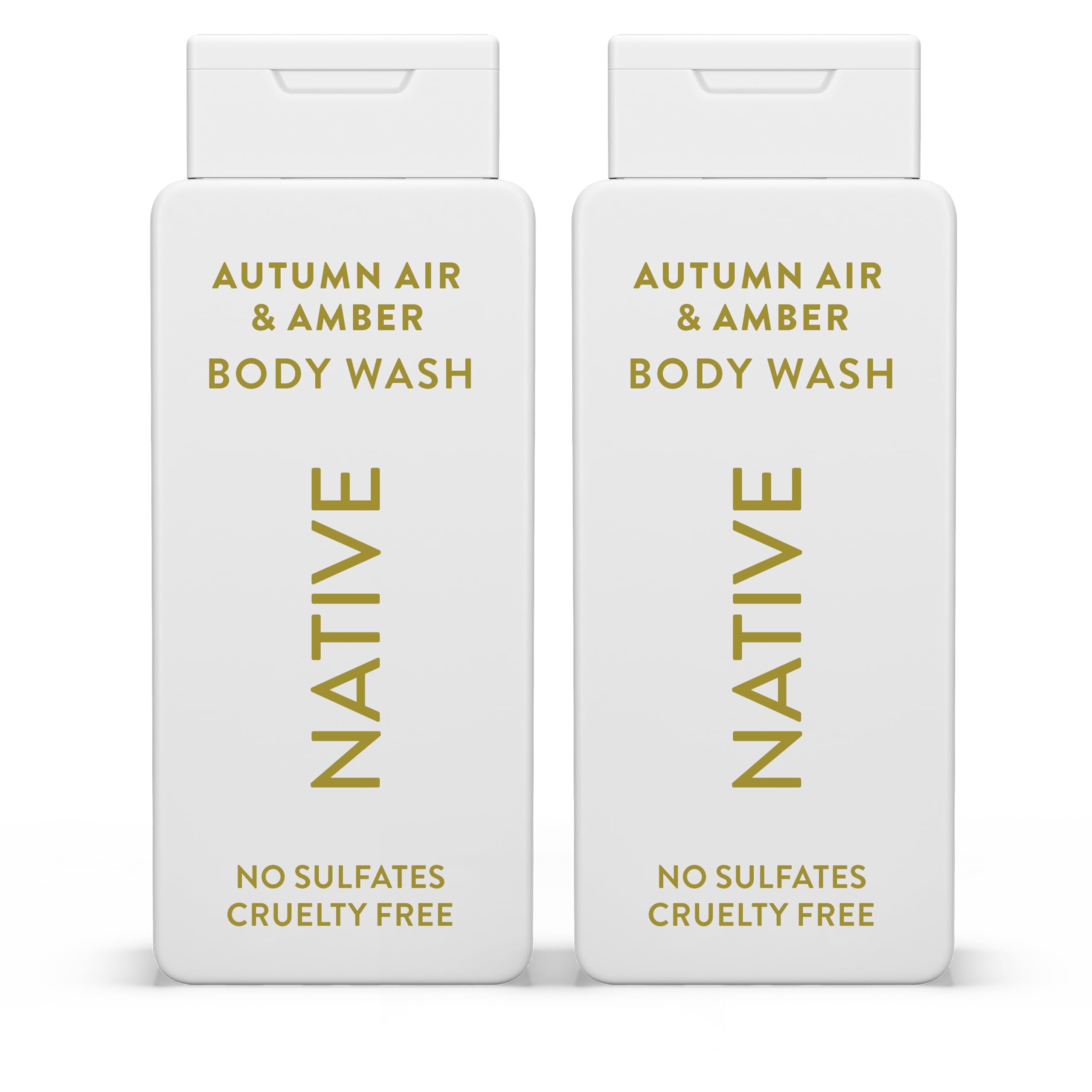 Native Body Wash Autumn Air & Amber bottle ready for a refreshing cleanse.
