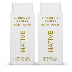 Native Body Wash Autumn Air & Amber bottle ready for a refreshing cleanse.