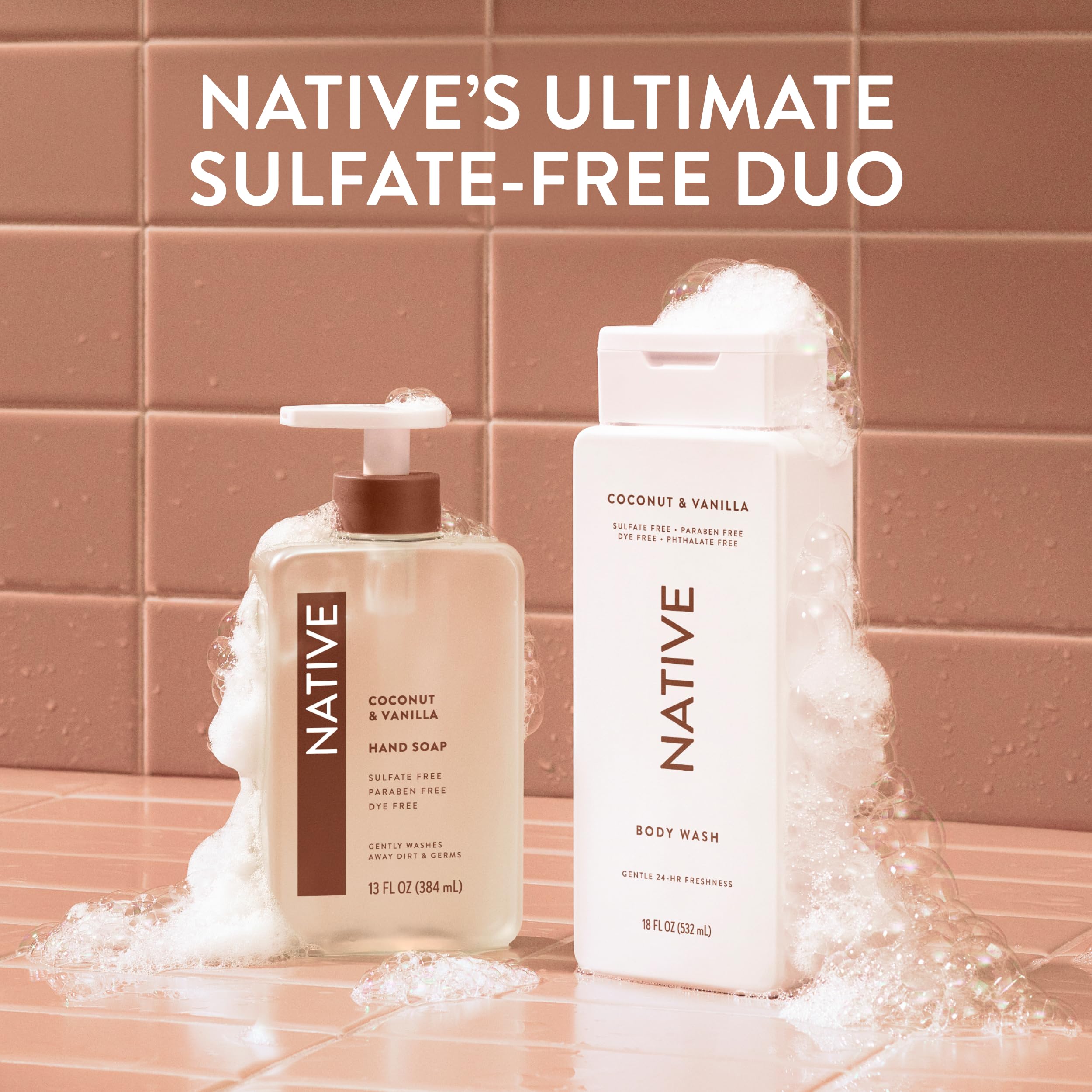 Bathroom scene featuring Native Body Wash in a calm morning routine