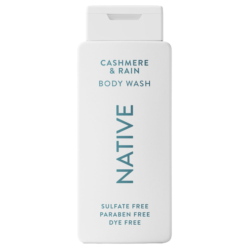Native Body Wash Cashmere & Rain bottle with refreshing cleanse.