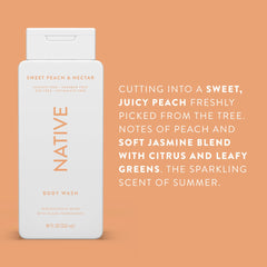 Native Body Wash coconut-derived cleansers gently cleanse while maintaining softness.