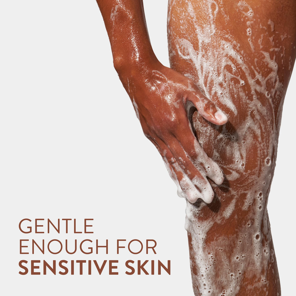 Natural coconut-vanilla scent swirls on Native Body Wash packaging