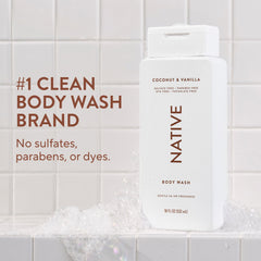 Creamy lather from Native Body Wash delivers hydrated skin during shower