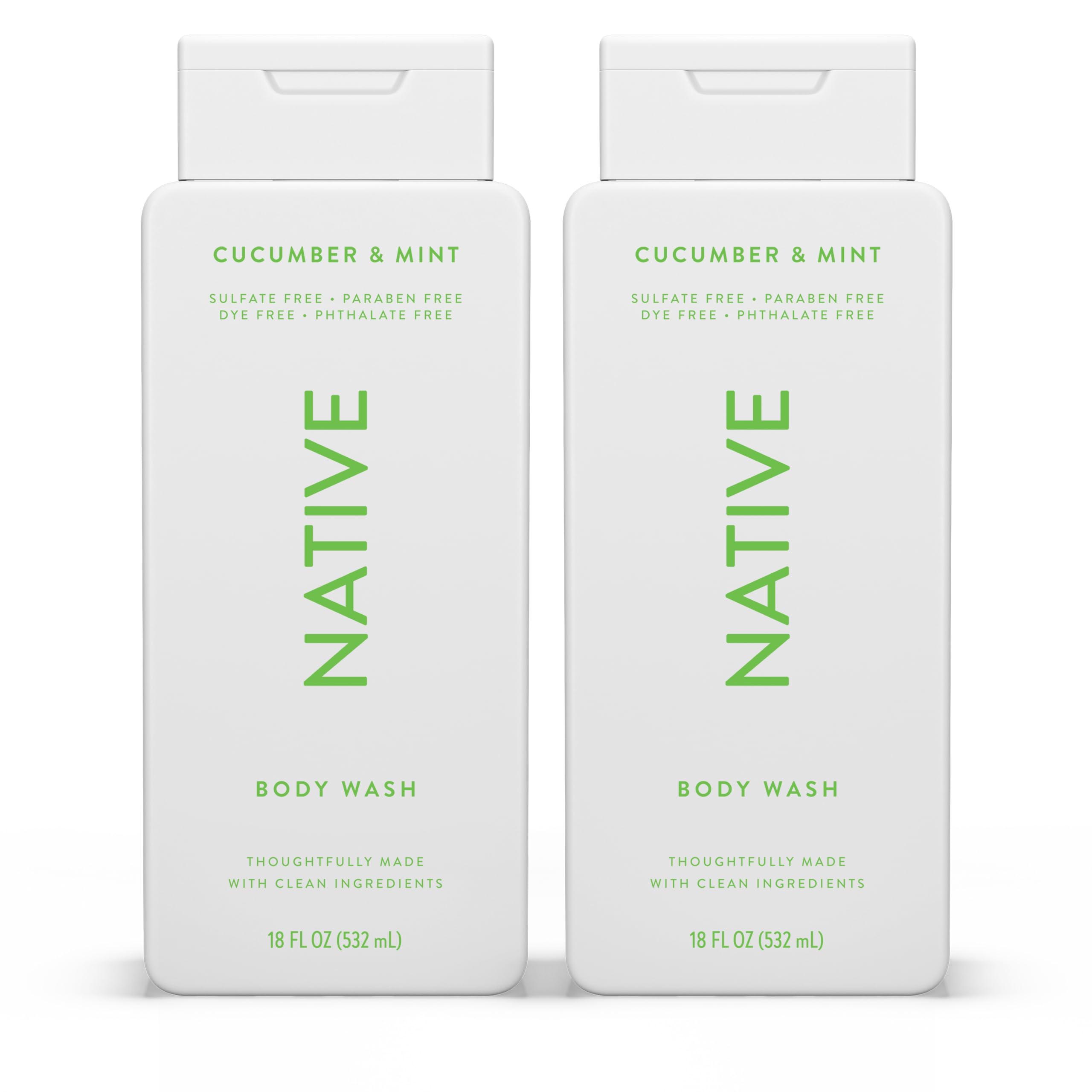 Native Body Wash cucumber mint bottle ready for a refreshing daily cleanse.