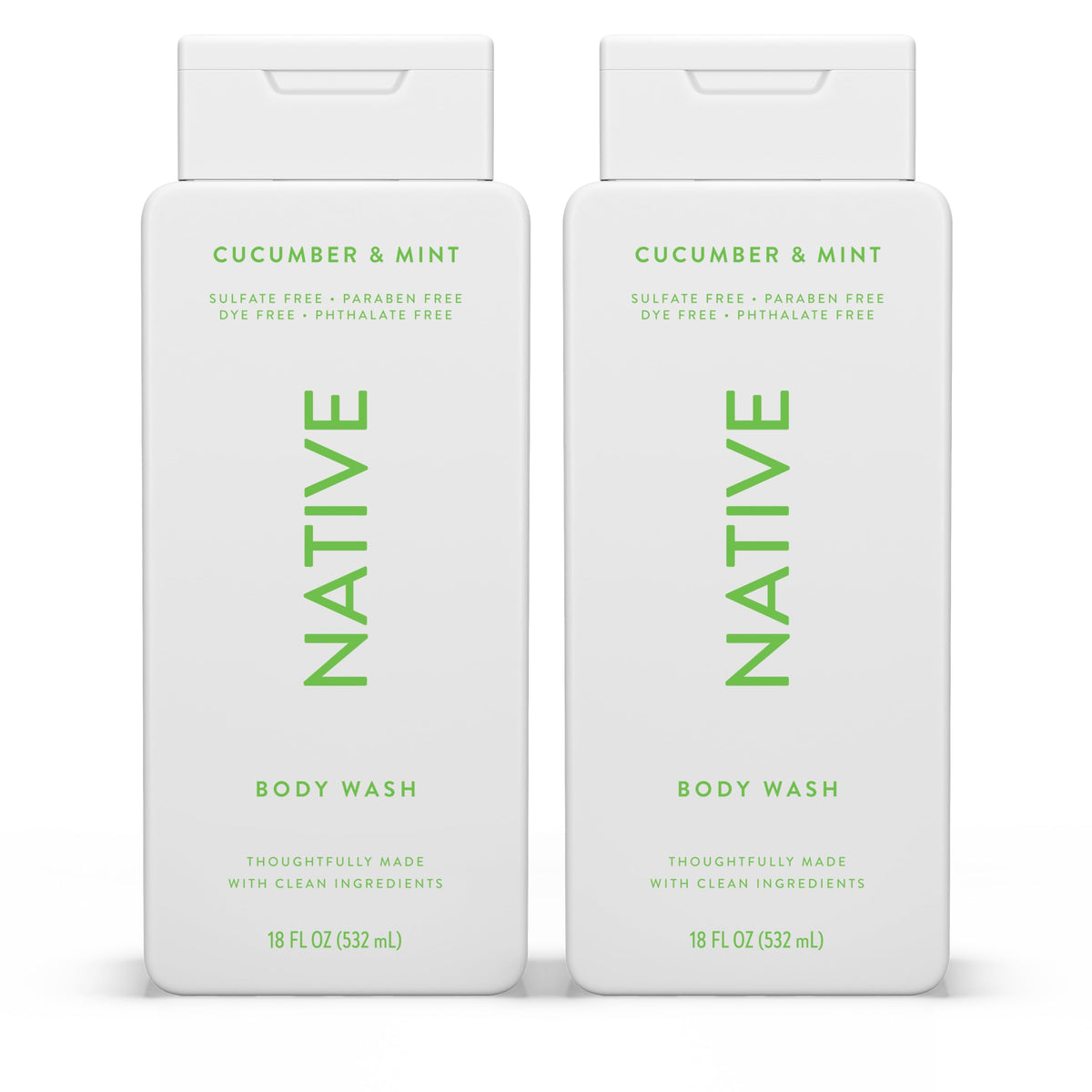 Native Body Wash cucumber mint bottle ready for a refreshing daily cleanse.