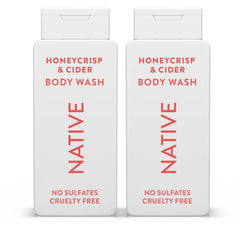 Native Body Wash bottle pour reveals Honey Crisp & Cider and a refreshing lather.