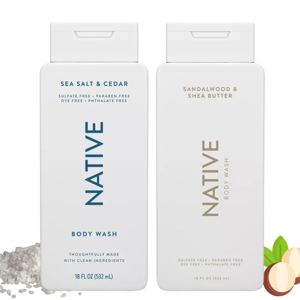 Native ingredient label highlights sulfate-free, paraben-free clean formula.
