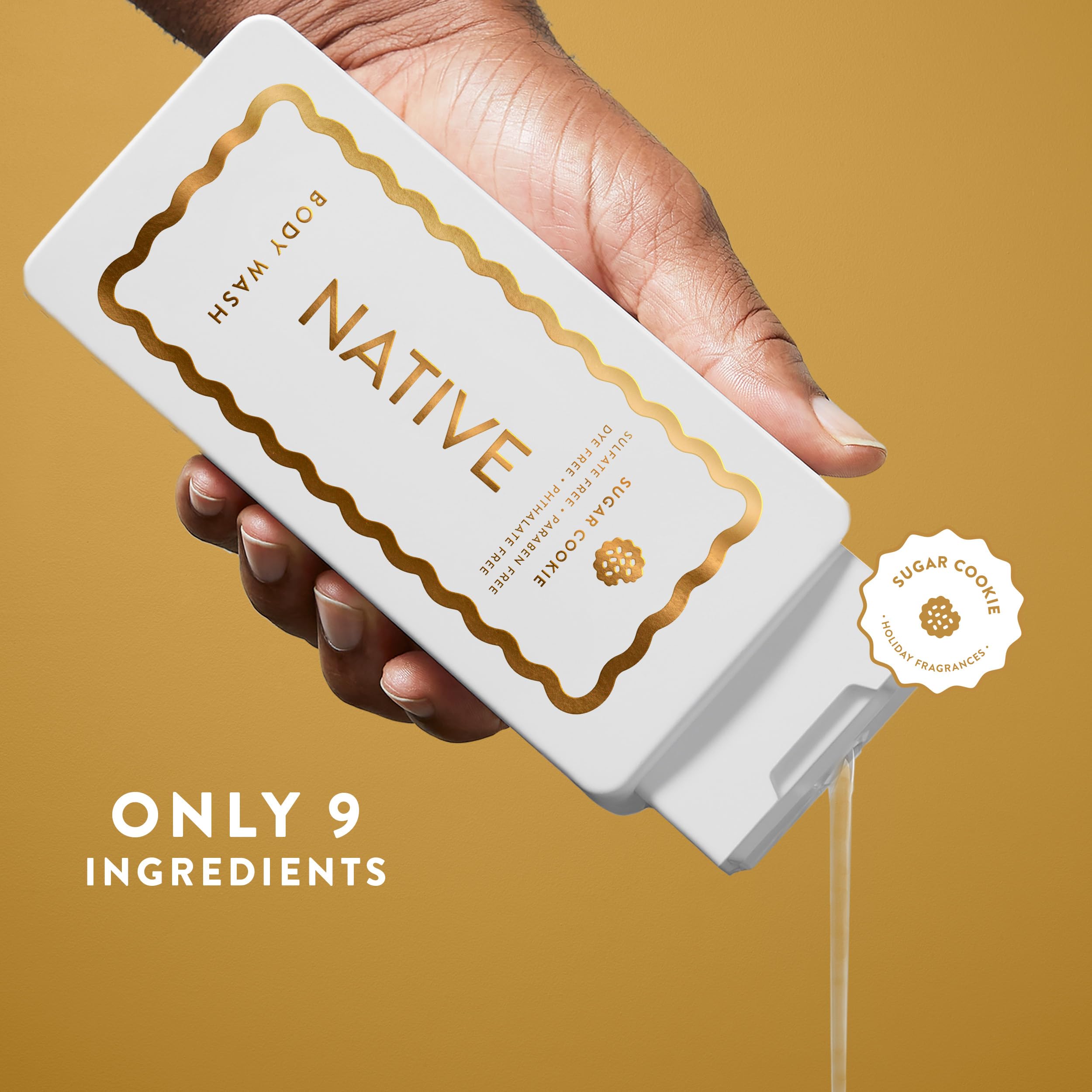 Native body wash on skin after shower shows lasting moisture.
