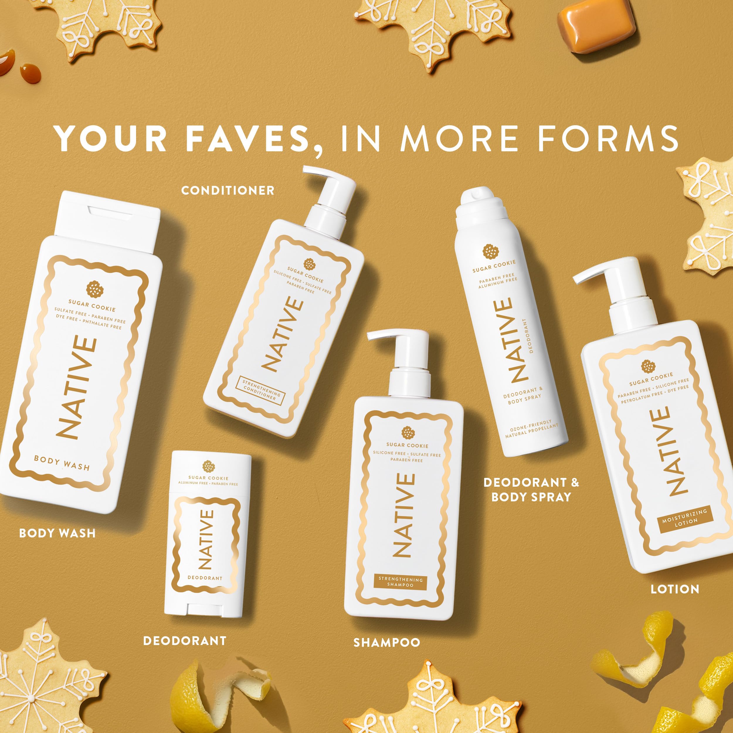 Native body wash bottle communicates a skin-friendly, pH-balanced formula.