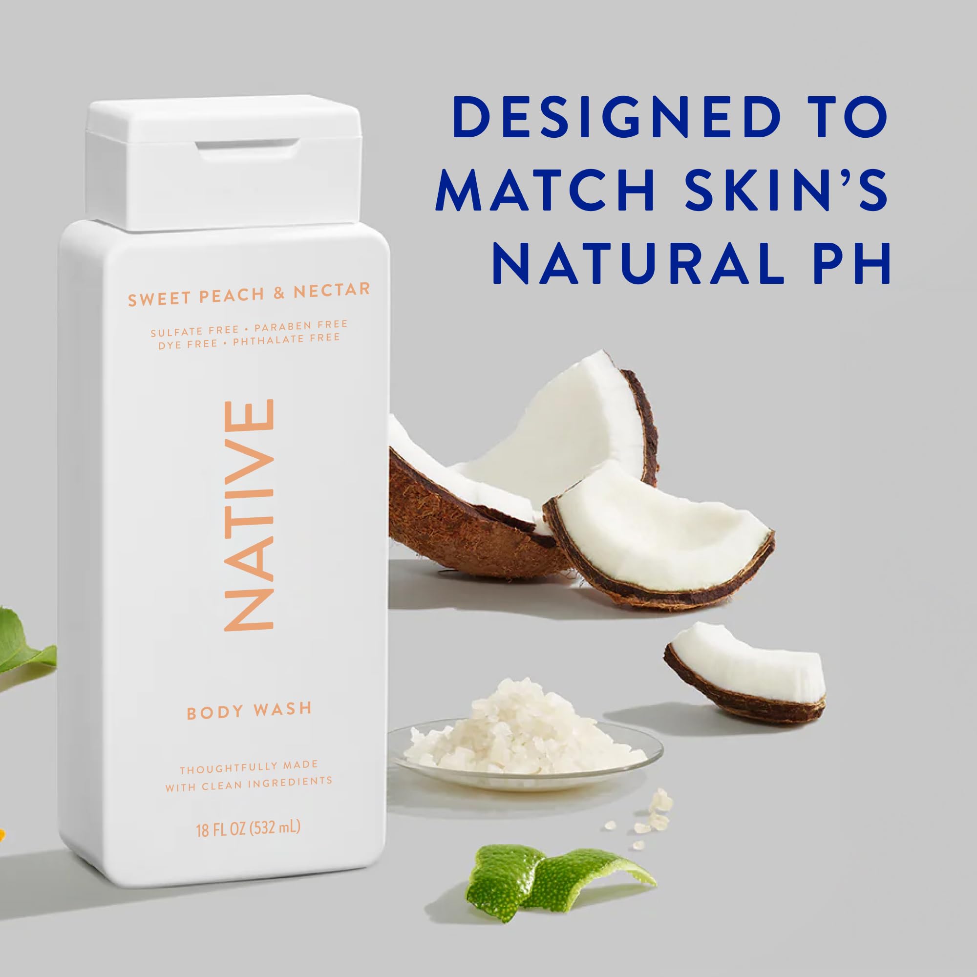 Native Body Wash rich lather creating a pampering shower experience.