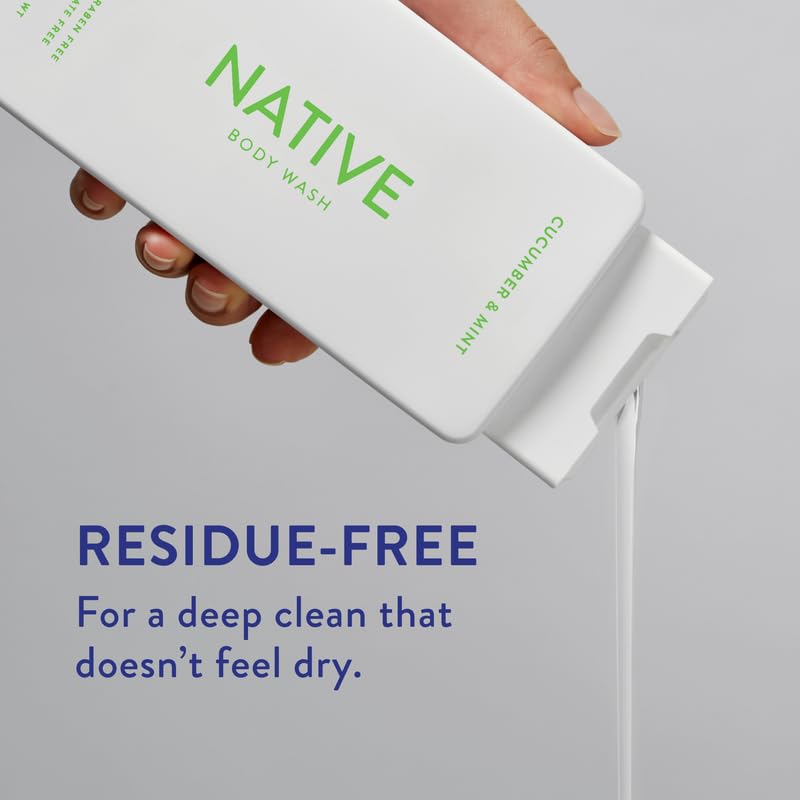 Native Body Wash shower scene evokes refreshing morning routine.