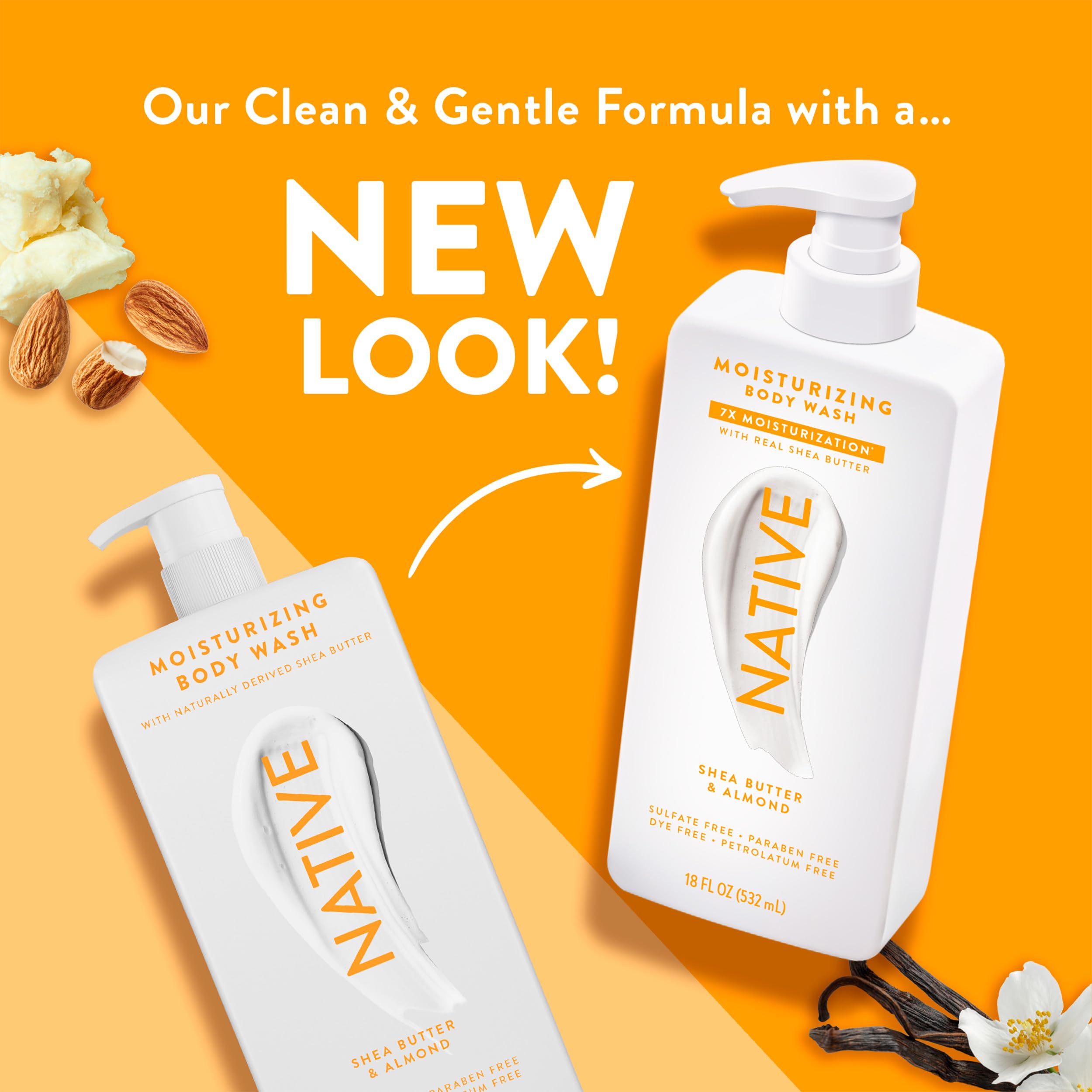 Native body wash hydrates skin, leaving it supple and refreshed