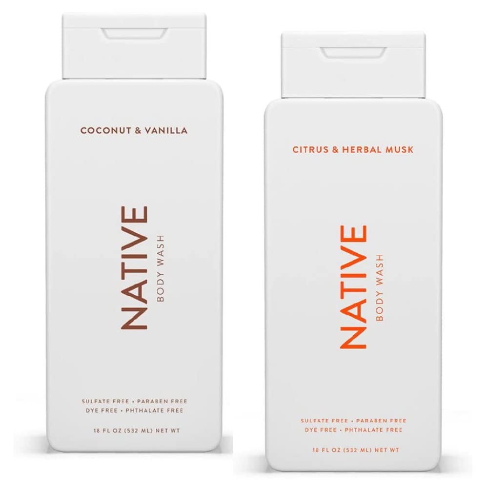 Native Body Wash Twin Pack Bottles for daily cleansing and refreshing scents