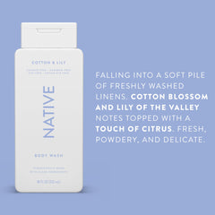 Vegan Cruelty-Free badge on Native Body Wash packaging.