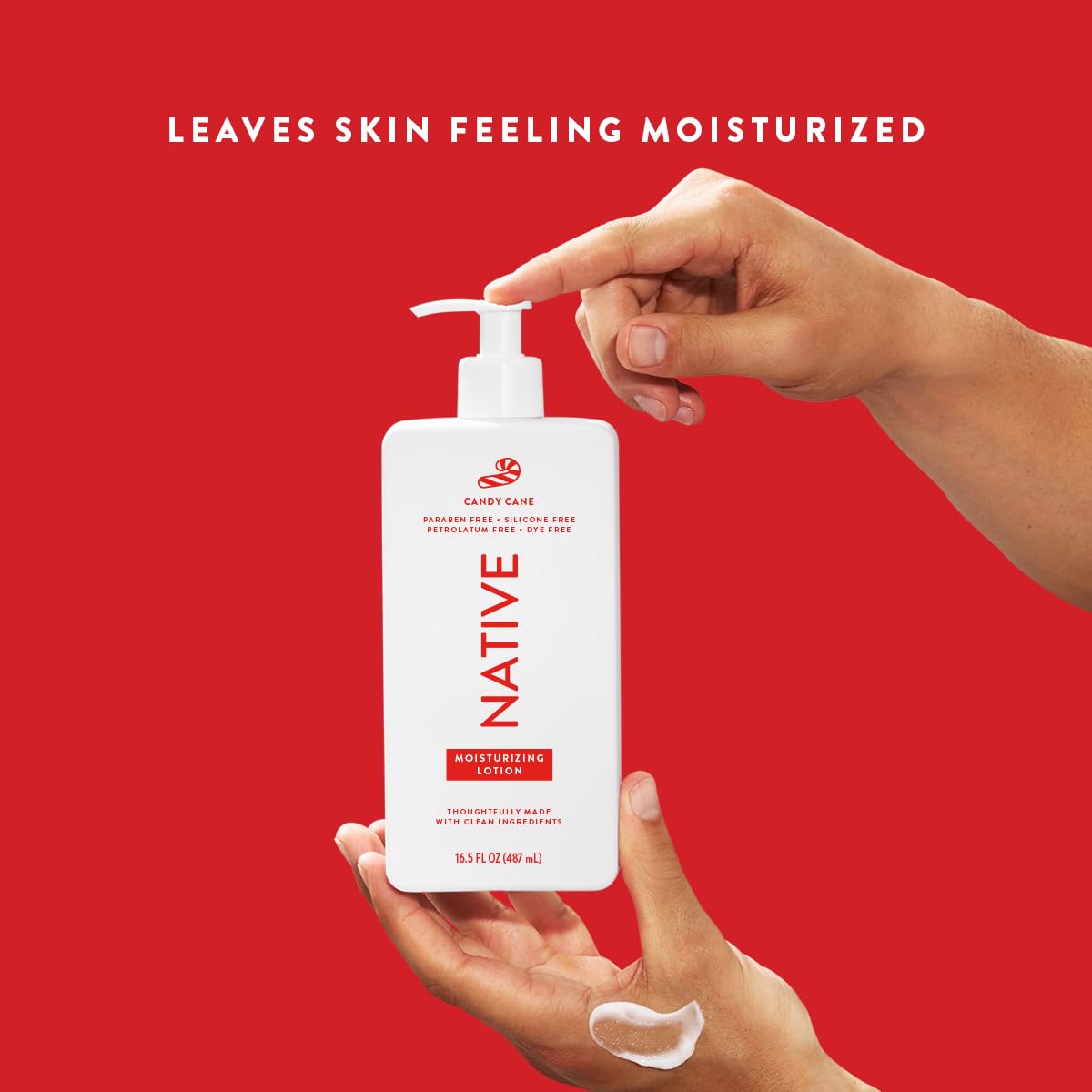 Native Candy Cane lotion 2-pack shown with holiday packaging for on-the-go hydration.